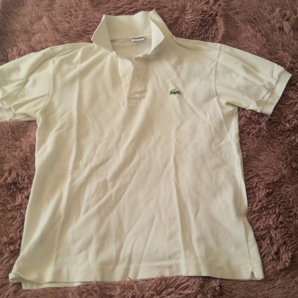 Men's White Lacoste Polo sz 3